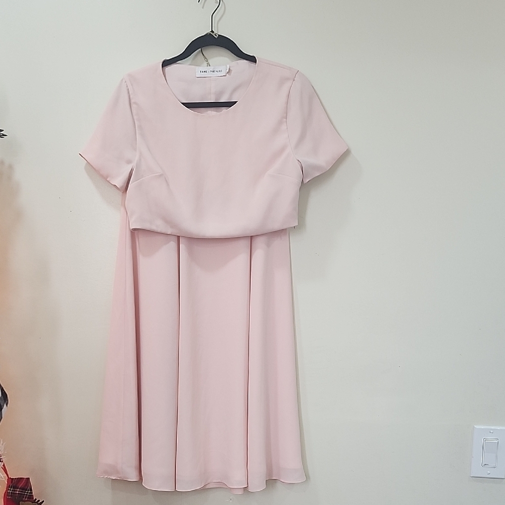 Fame and Partners Skirt and Top Set Clear Pink Elegant